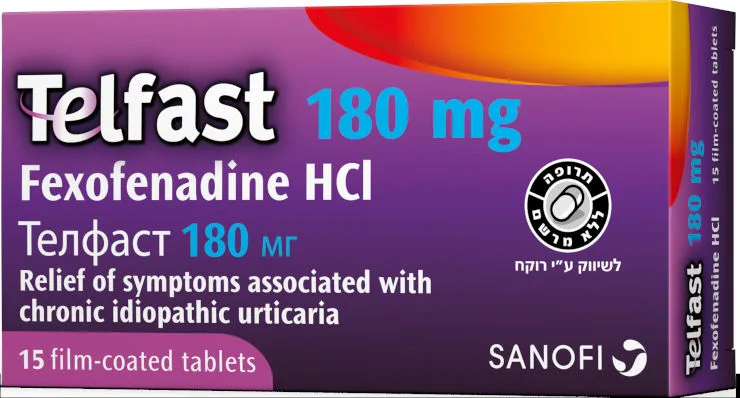 TELFAST טלפסט 180 מ"ג - להקלה במקרים של תפרחת מתמשכת המלווה בגרד