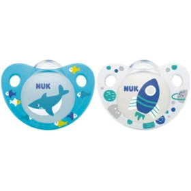 זוג מוצצים אדור 6-18 כחול NUK