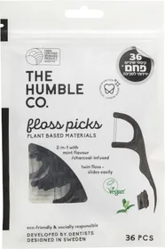 קיסמי שיניים חוט דנטלי כפול עם ידית - פחם