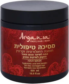 ארגניה מסיכה טיפולית חומצה היאלורונית וקרטין