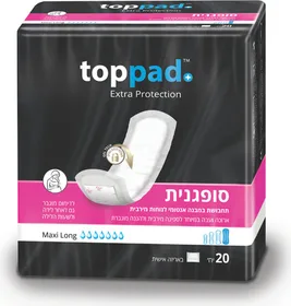 טופ-מד טופ פד סופגנית מקסי לונג 20 יח'