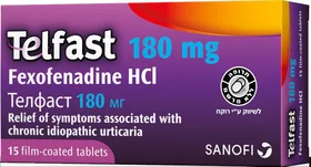 TELFAST טלפסט 180 מ"ג - להקלה במקרים של תפרחת מתמשכת המלווה בגרד