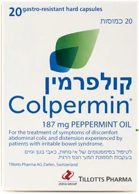 קולפרמין לטיפול בסימפטומים של אי נוחות כאבי בטן וגזים בעקבות תסמונת המעי הגס הרגיז